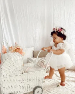 White Flower Fairy Baby Girl Romper