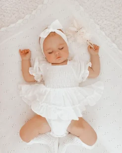 White Lila Baby Girl Romper