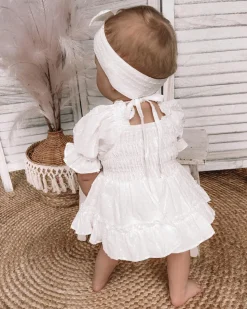 White Lila Baby Girl Romper