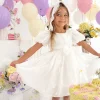 White Organza Girls Hair Bow