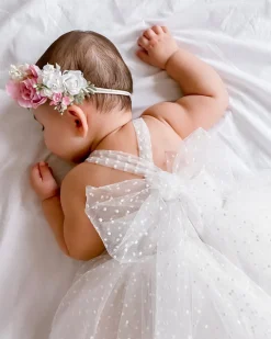 White Wildflower Baby Girl Romper
