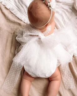 White Wildflower Baby Girl Romper